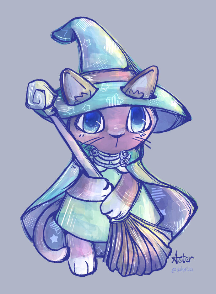 Witch Cat Illustration